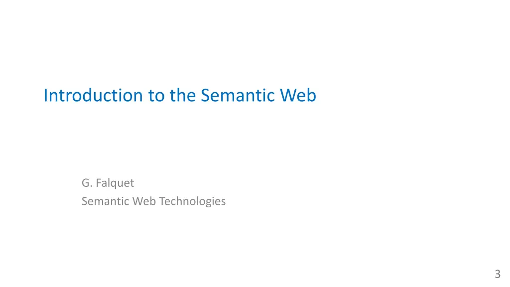 introduction to the semantic web