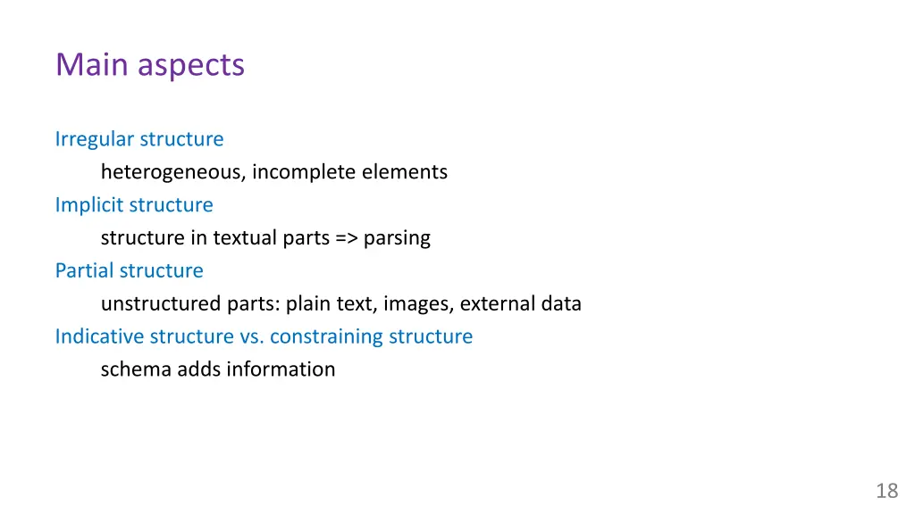 main aspects