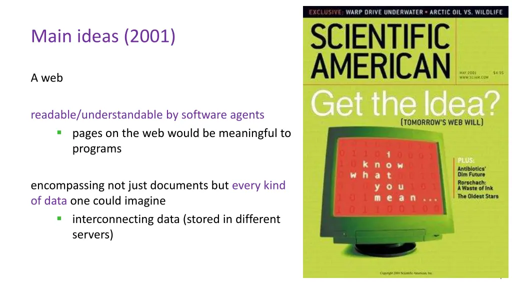 main ideas 2001
