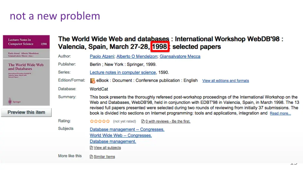 not a new problem