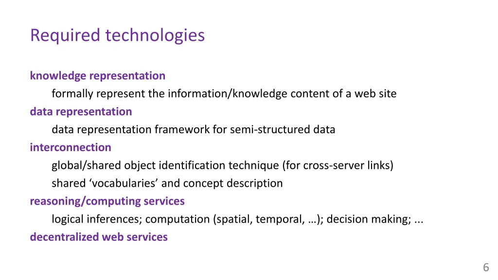 required technologies