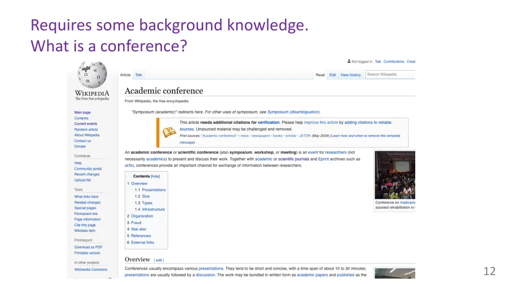 requires some background knowledge what