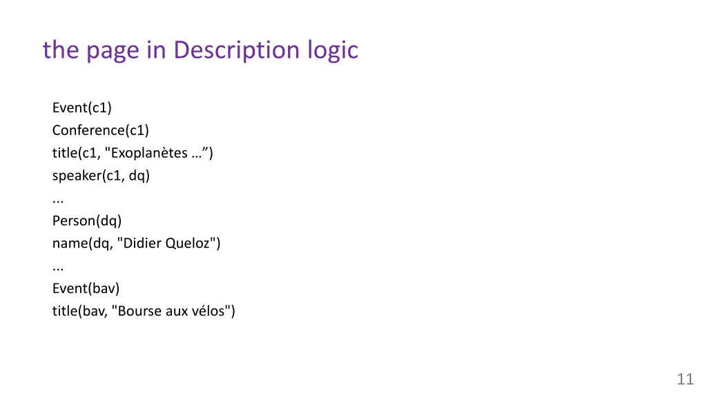 the page in description logic
