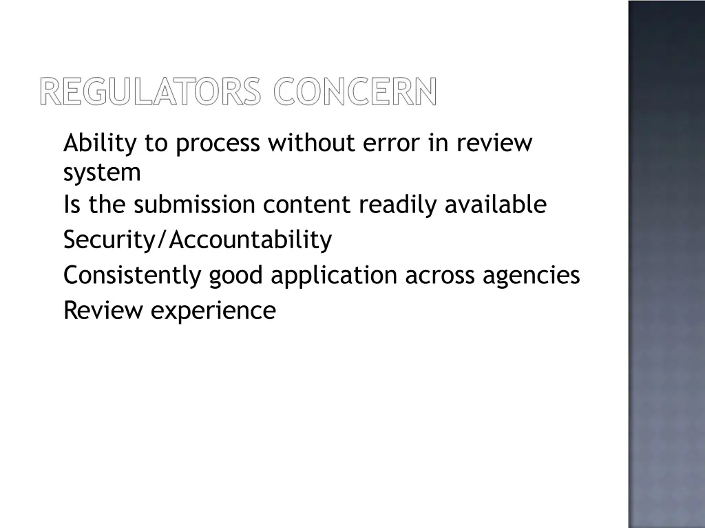 ability to process without error in review system