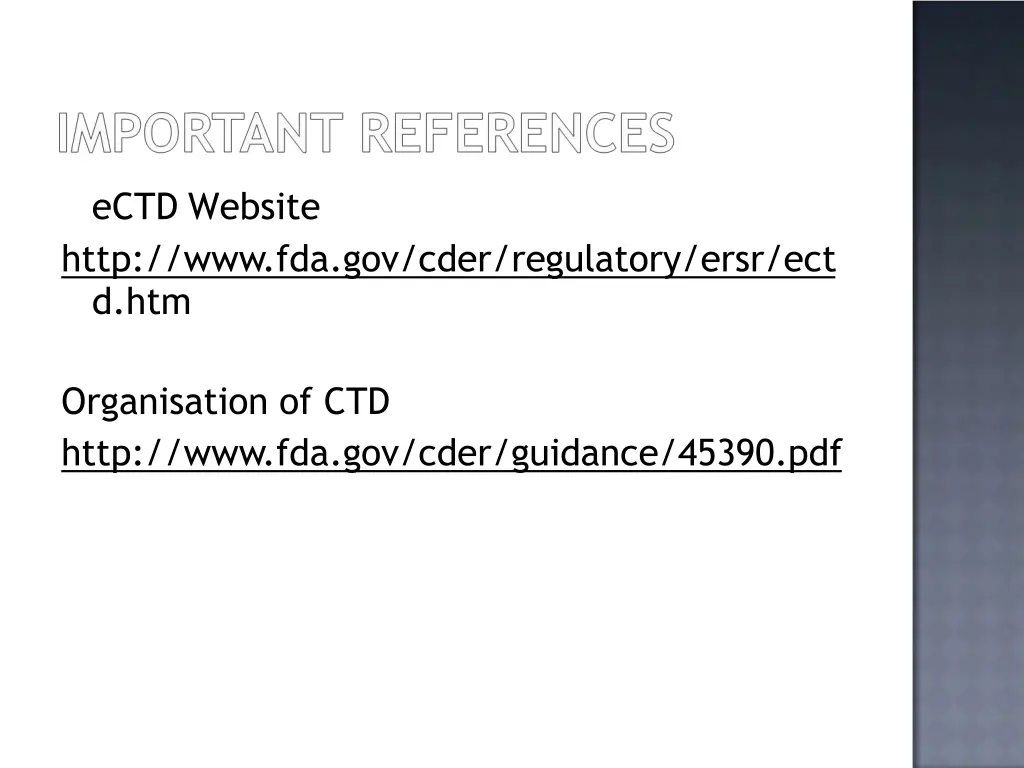 ectd website http www fda gov cder regulatory