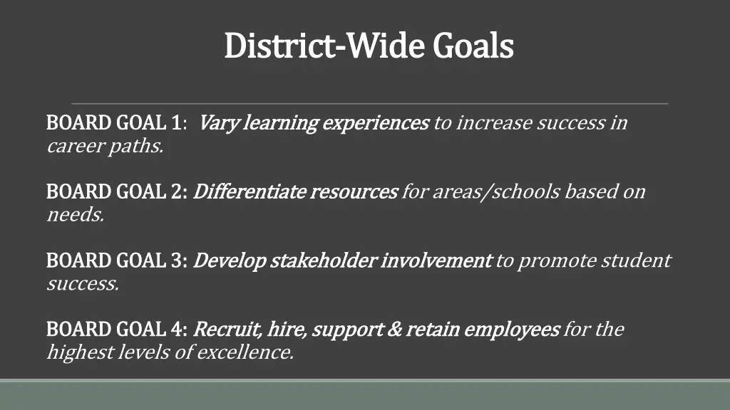 district district wide goals wide goals