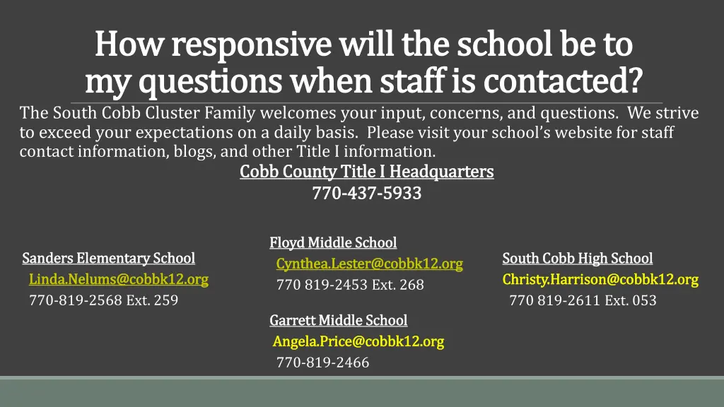 how responsive will the school