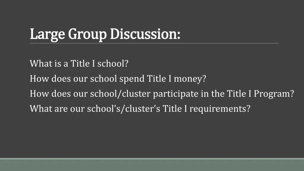 large group discussion large group discussion