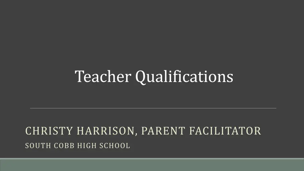 teacher qualifications
