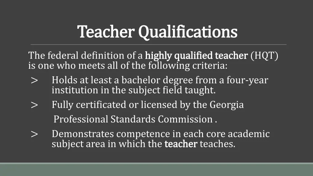 teacher qualifications teacher qualifications