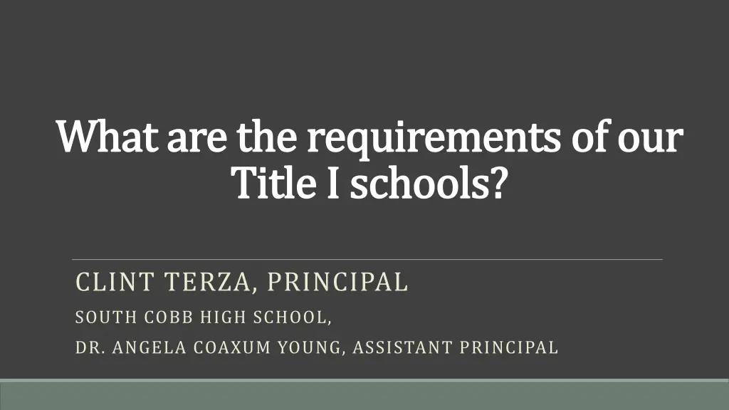 what are the requirements of our what
