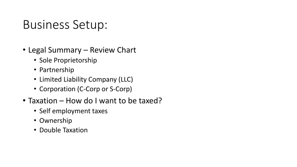business setup