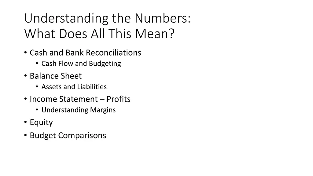 understanding the numbers what does all this mean