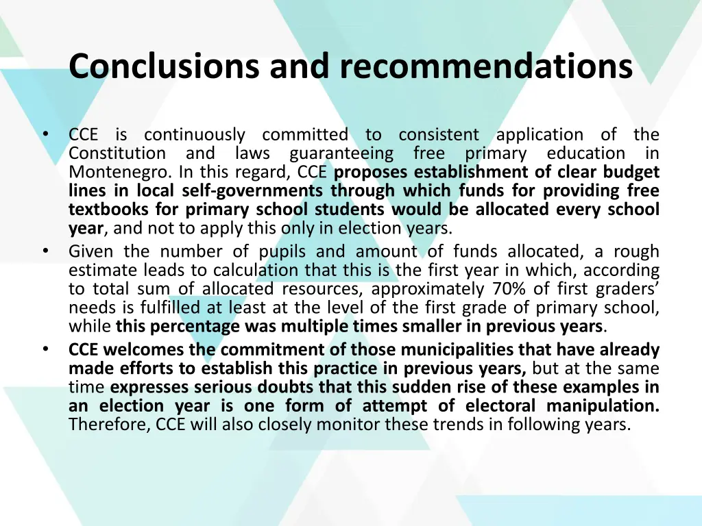 conclusions and recommendations