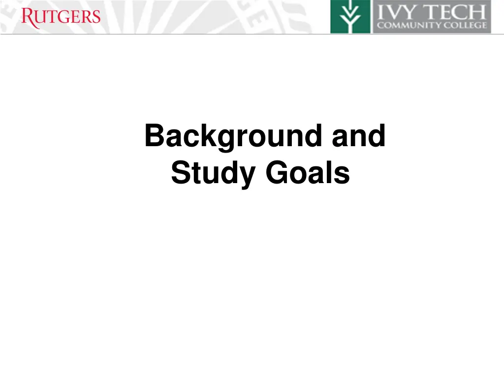background and study goals