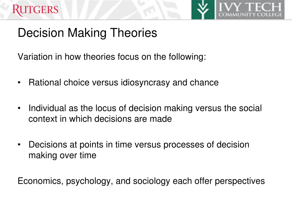 decision making theories