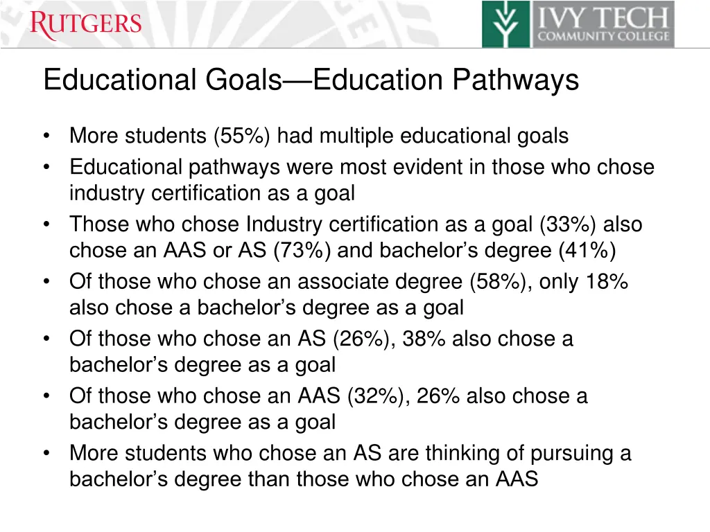 educational goals education pathways