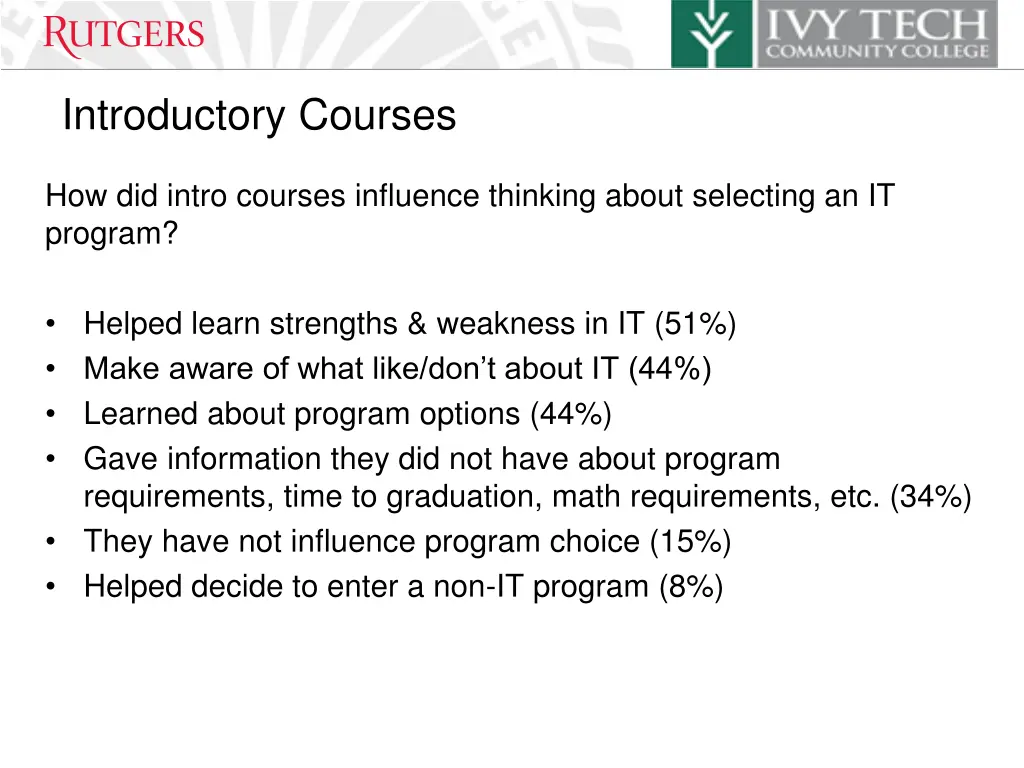 introductory courses
