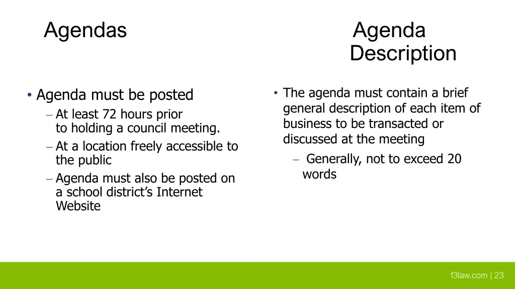 agendas