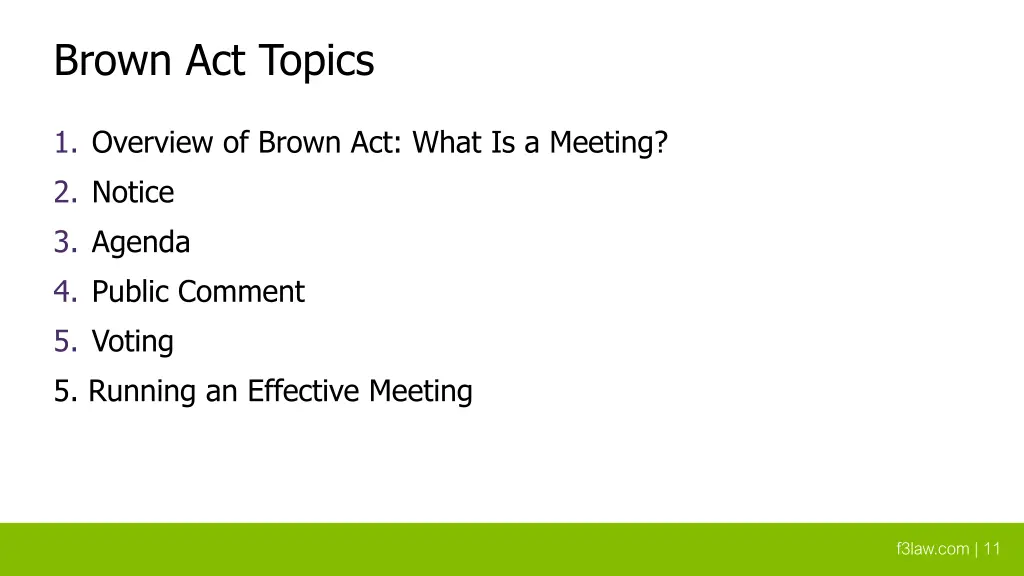 brown act topics