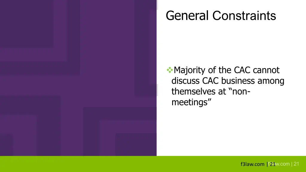 general constraints