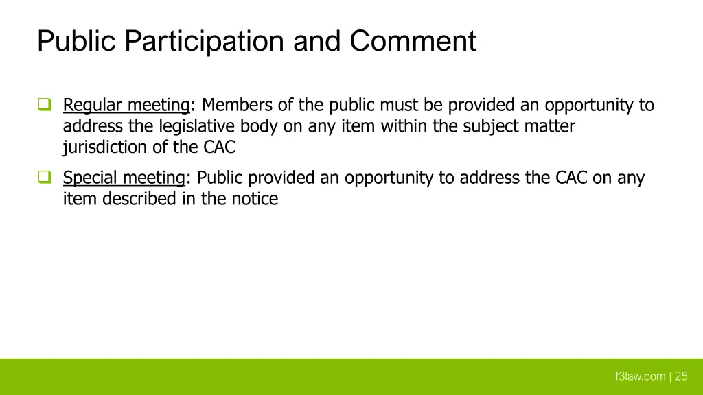 public participation and comment