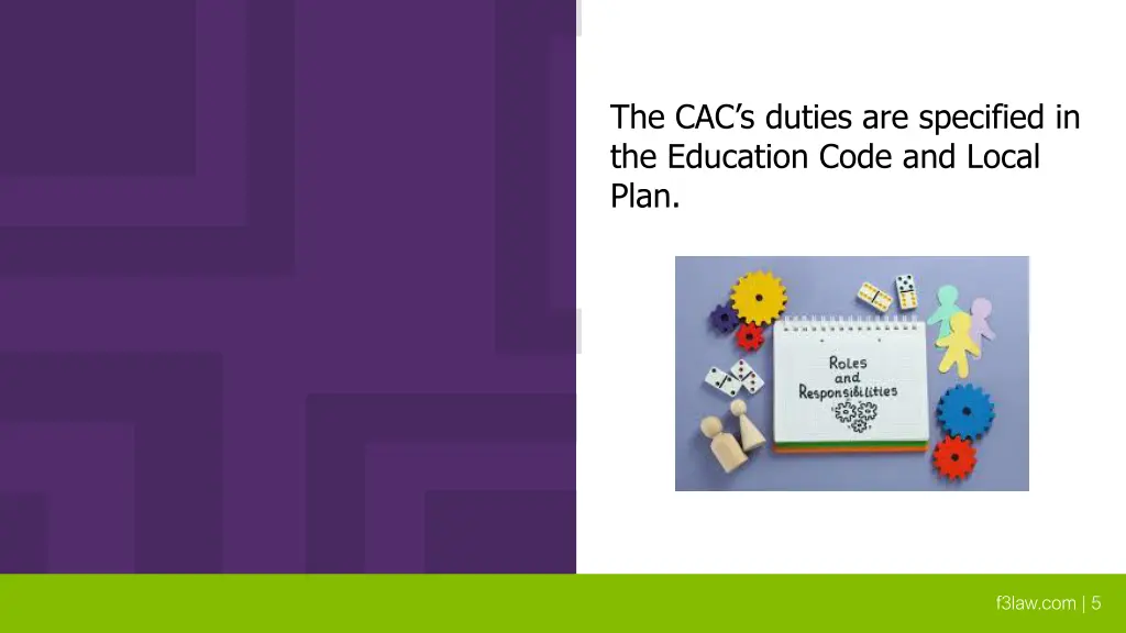 the cac s duties are specified in the education