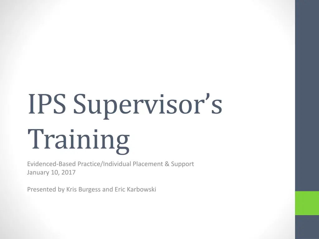 ips supervisor s training