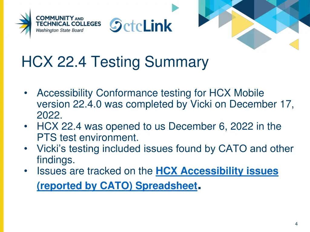 hcx 22 4 testing summary