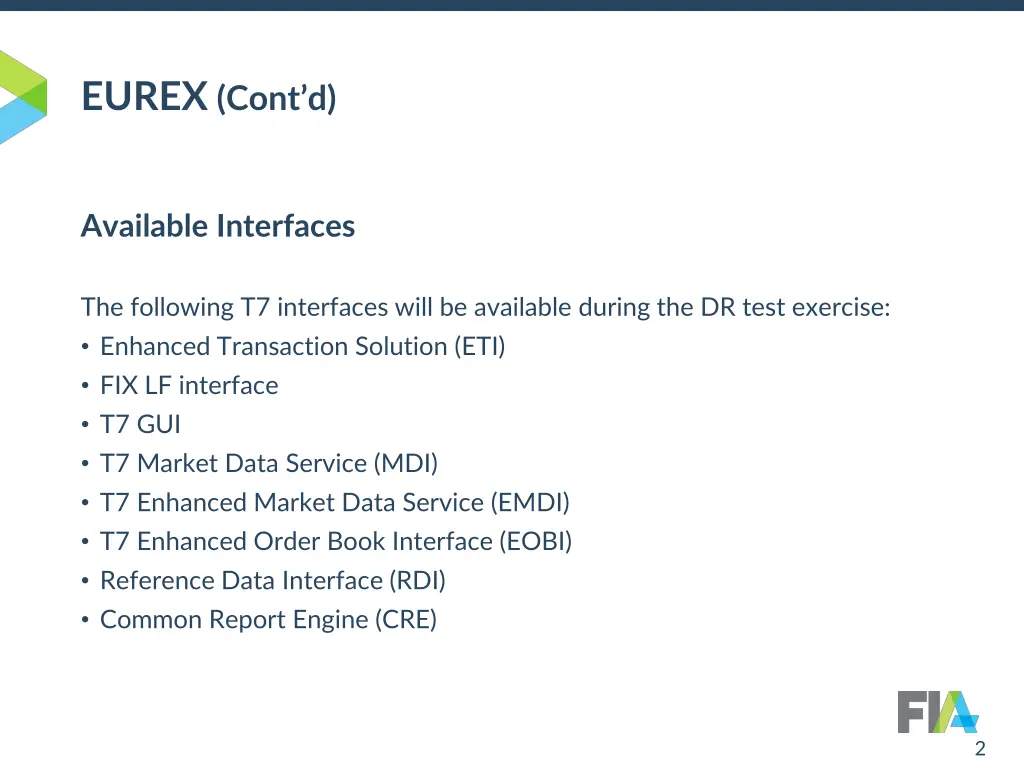 eurex cont d
