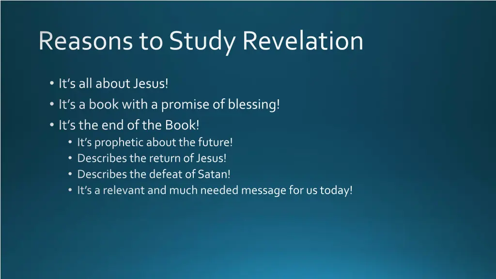 reasons to study revelation