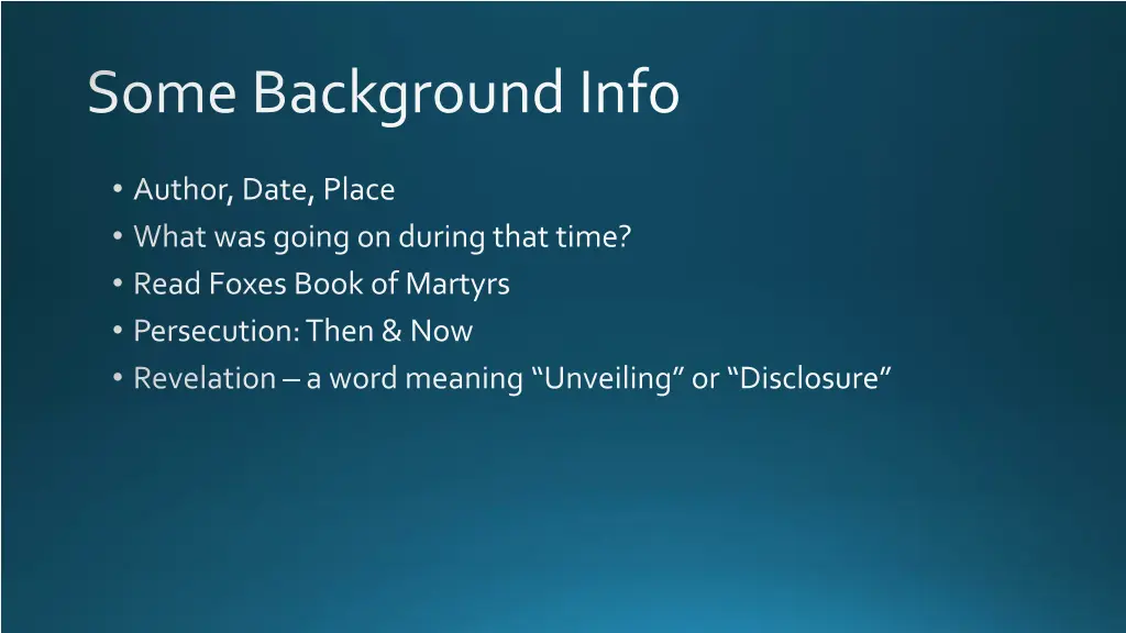some background info