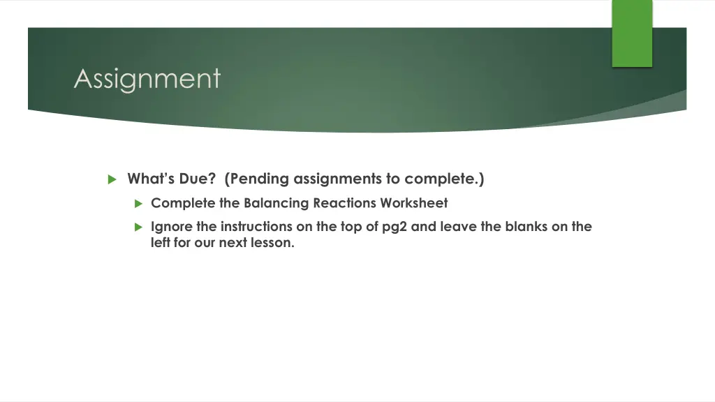 assignment