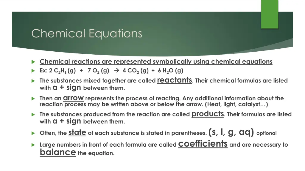 chemical equations