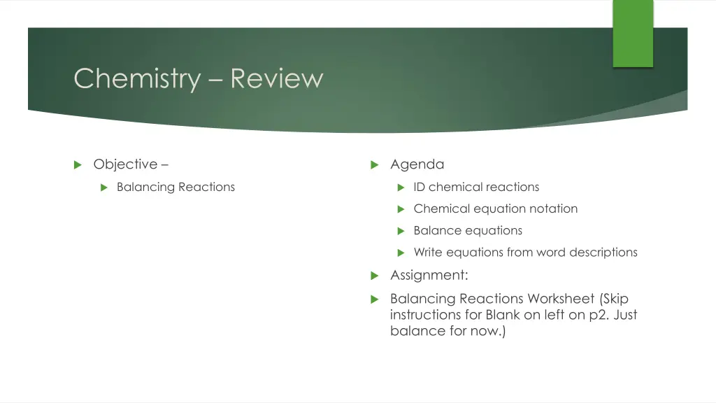 chemistry review