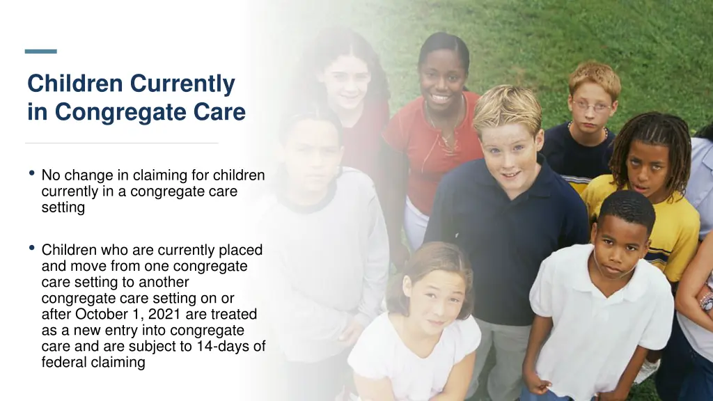 children currently in congregate care