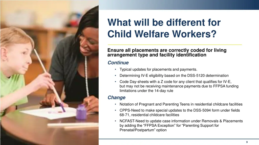 what will be different for child welfare workers