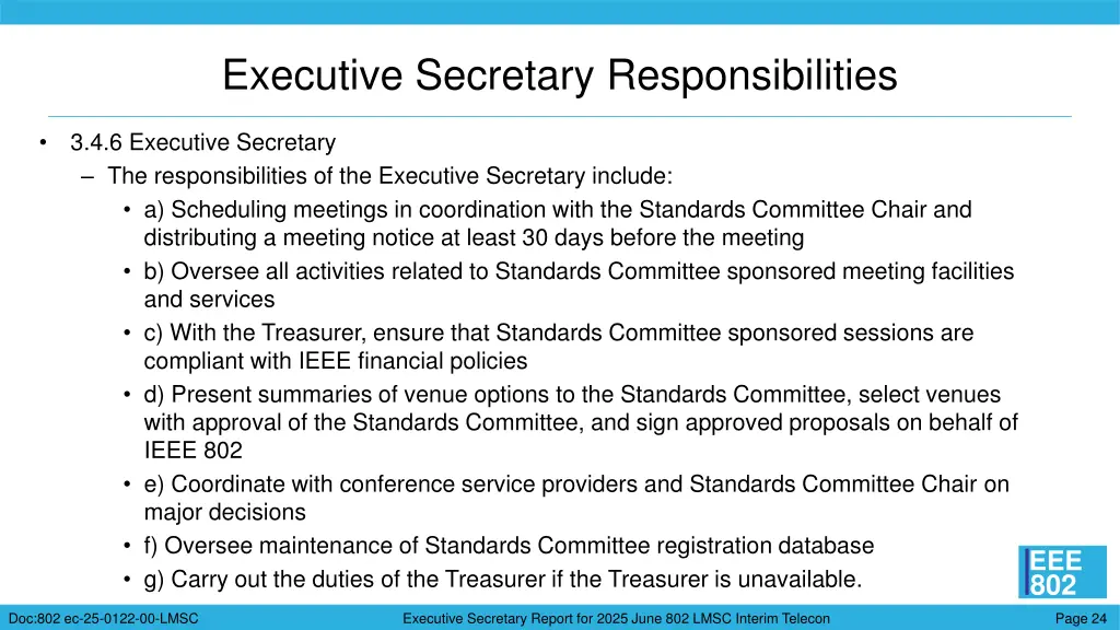 executive secretary responsibilities