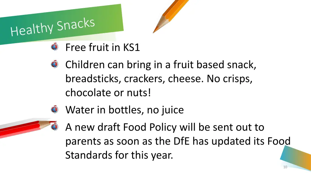 free fruit in ks1 children can bring in a fruit