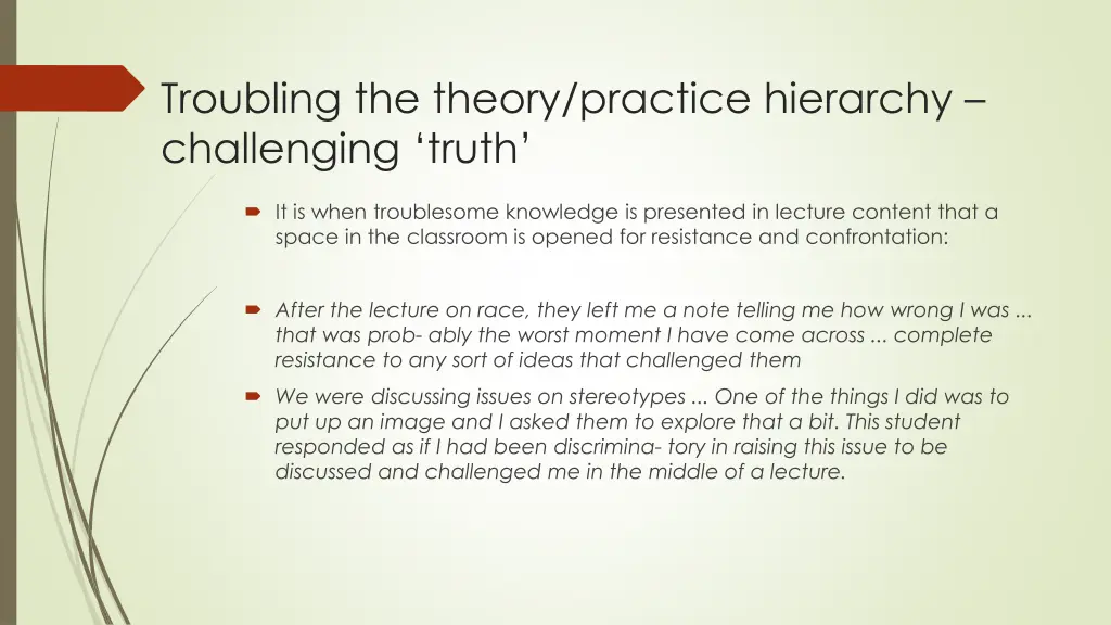 troubling the theory practice hierarchy