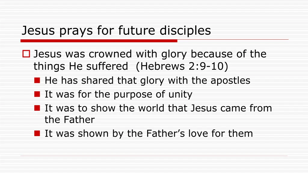 jesus prays for future disciples