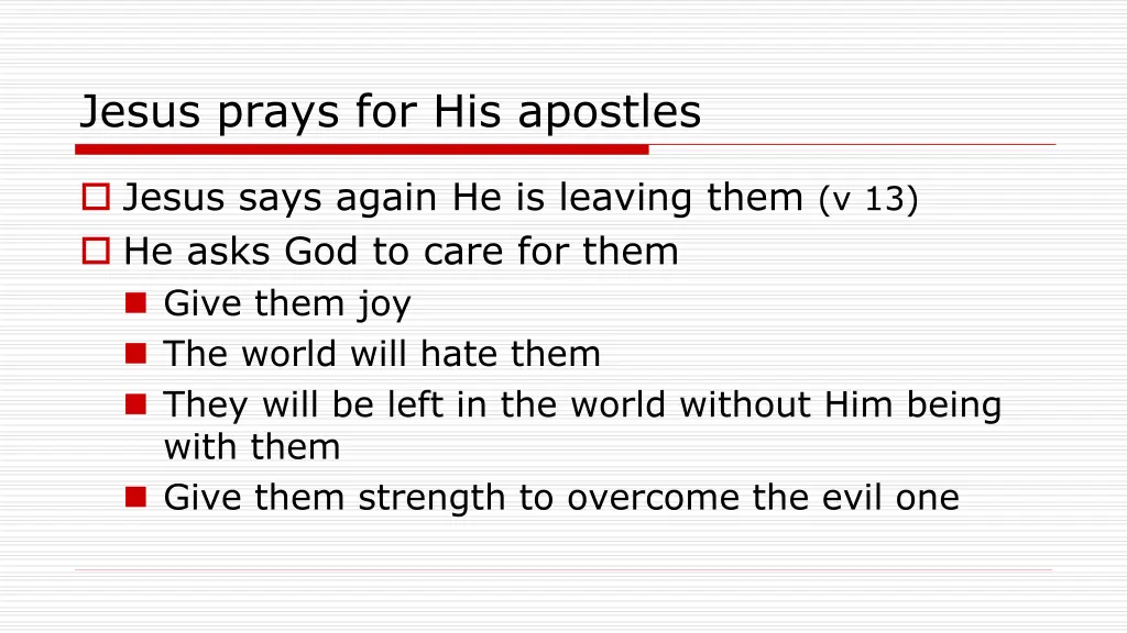 jesus prays for his apostles 2