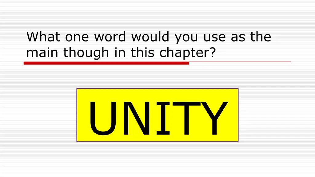 what one word would you use as the main though
