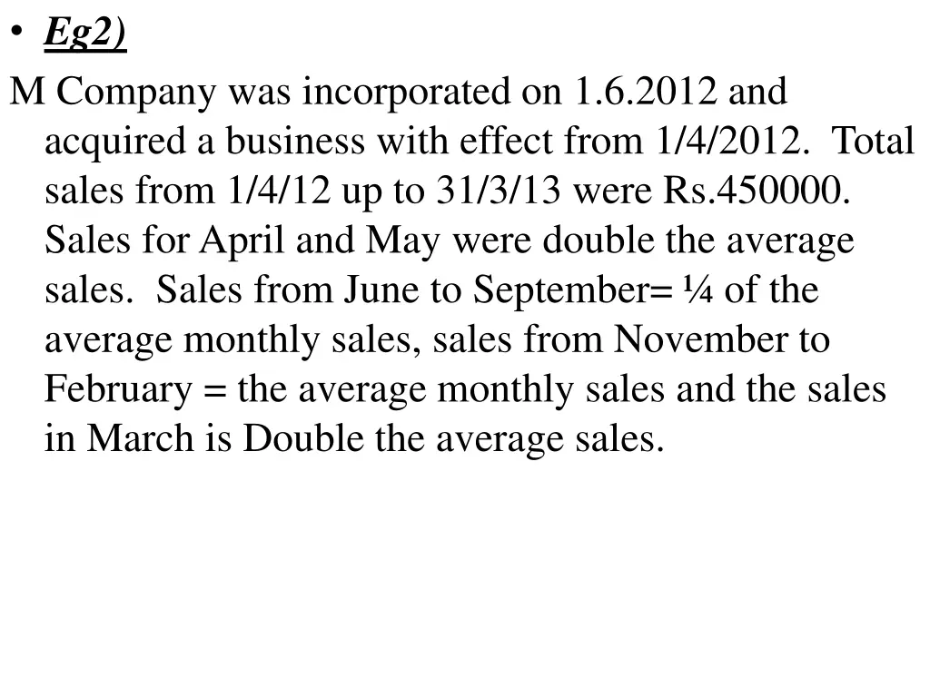 eg2 m company was incorporated on 1 6 2012