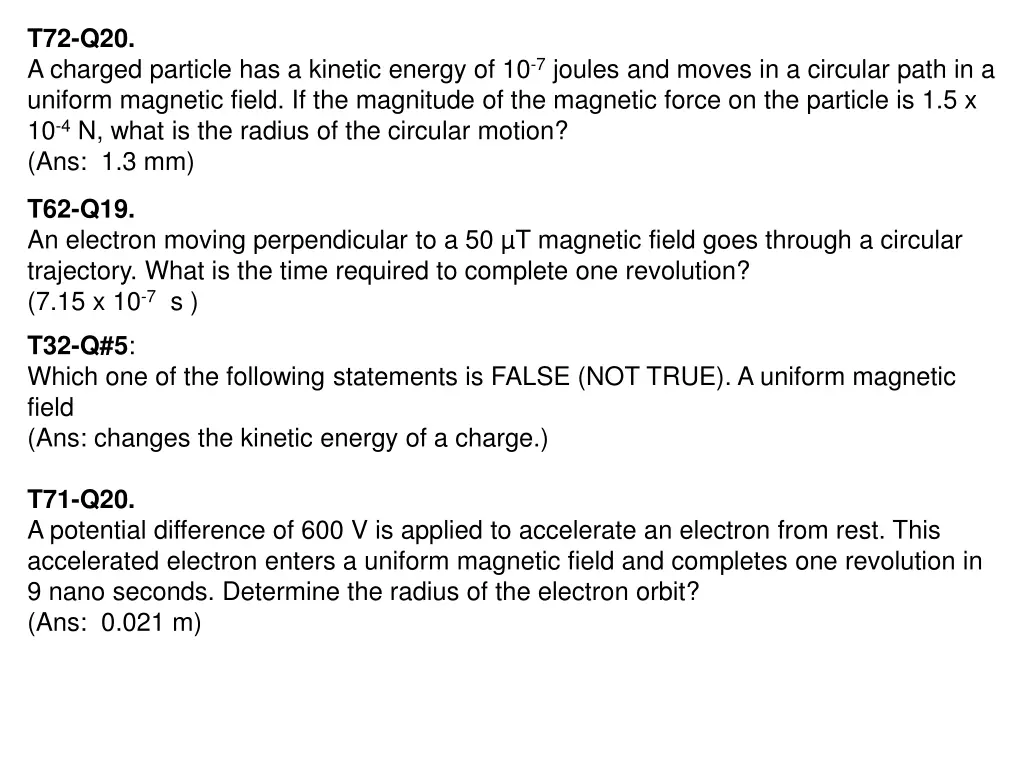 t72 q20 a charged particle has a kinetic energy