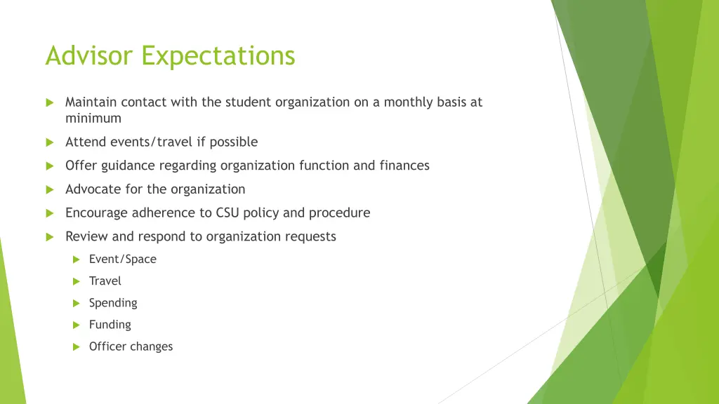 advisor expectations