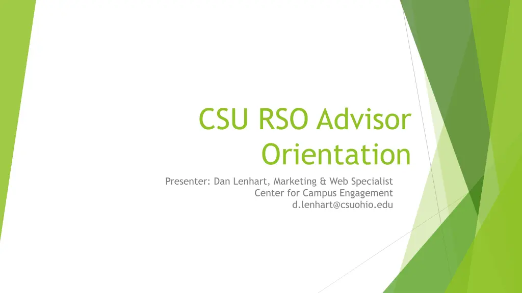 csu rso advisor orientation presenter dan lenhart