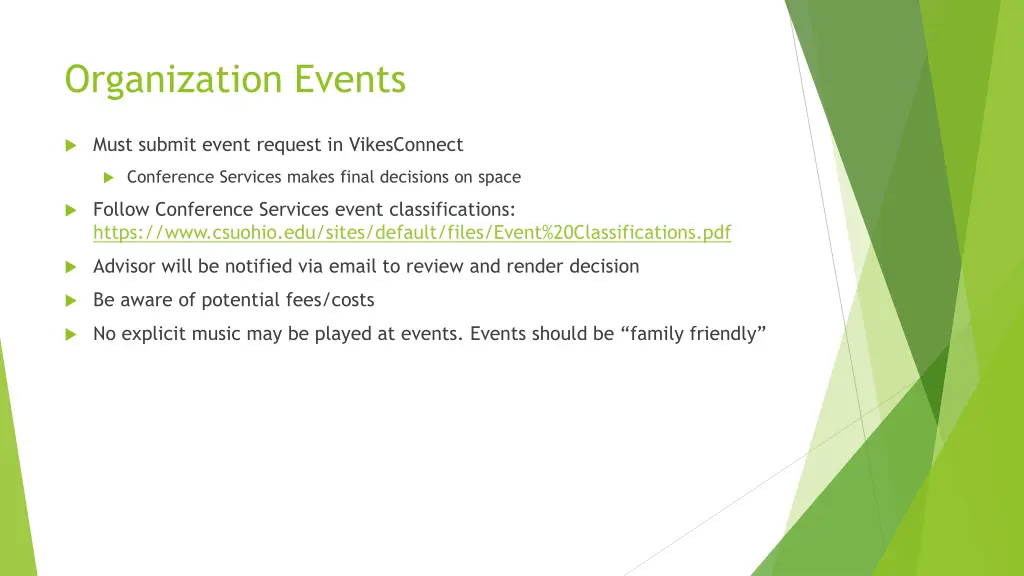 organization events