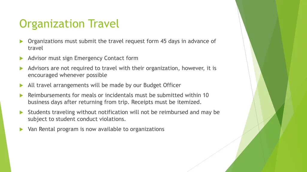 organization travel