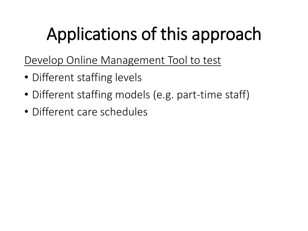 applications of this approach applications 1